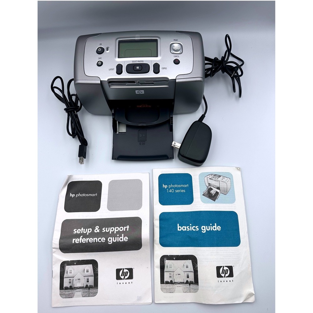 HP PHOTOSMART 145 Q3025A Digital‎ Photo Printer Portable Bag w/Accessories WORKS